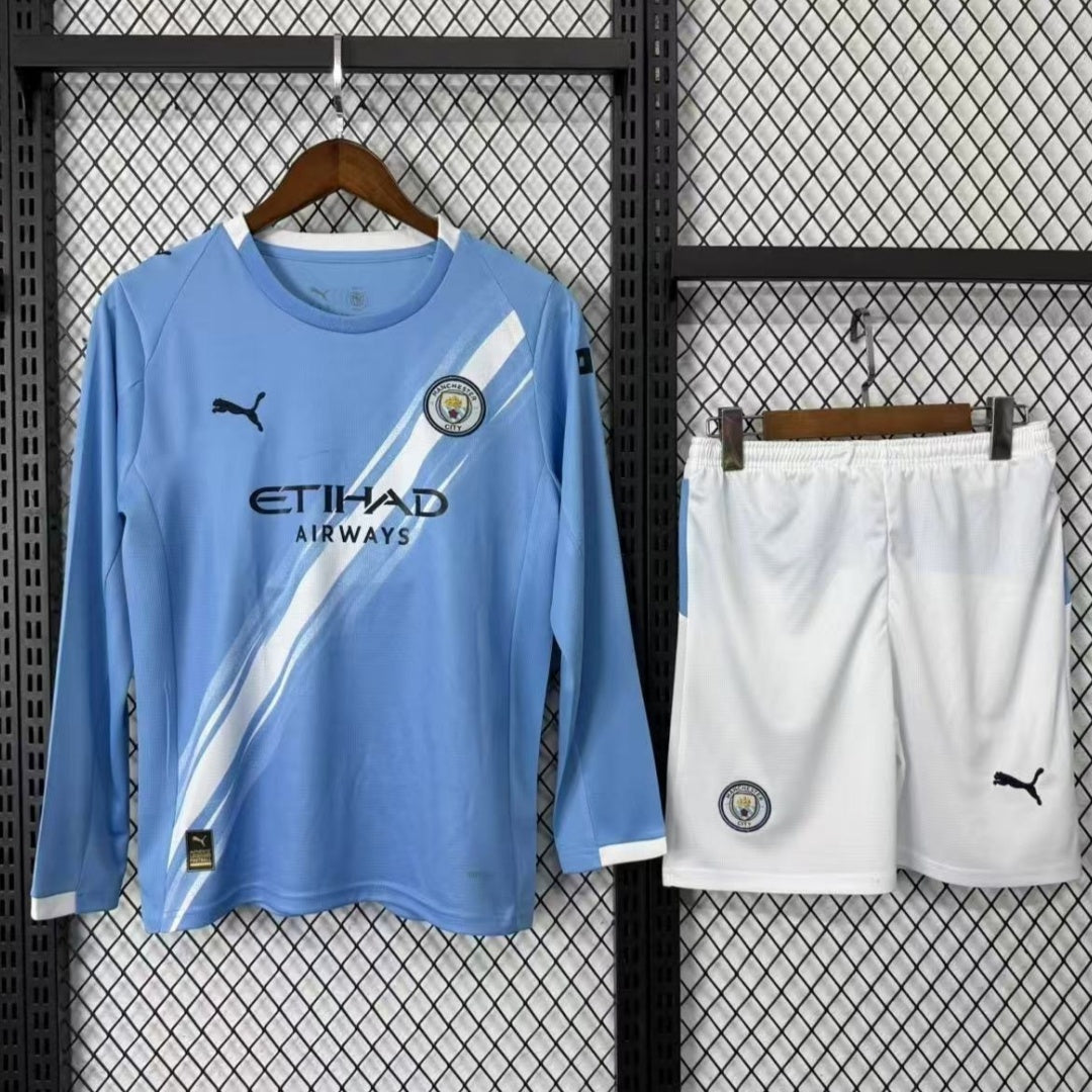 Ensemble 25/26 Manchester City Domicile Adult  Manches Longues